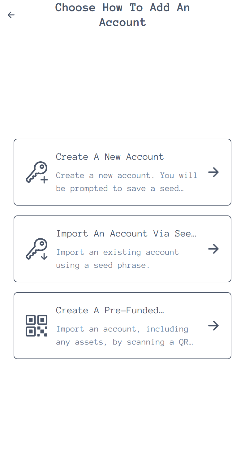 Import account via QR code at the add account modal