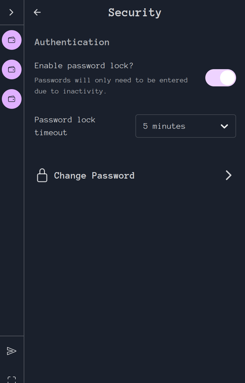 Enable password lock
