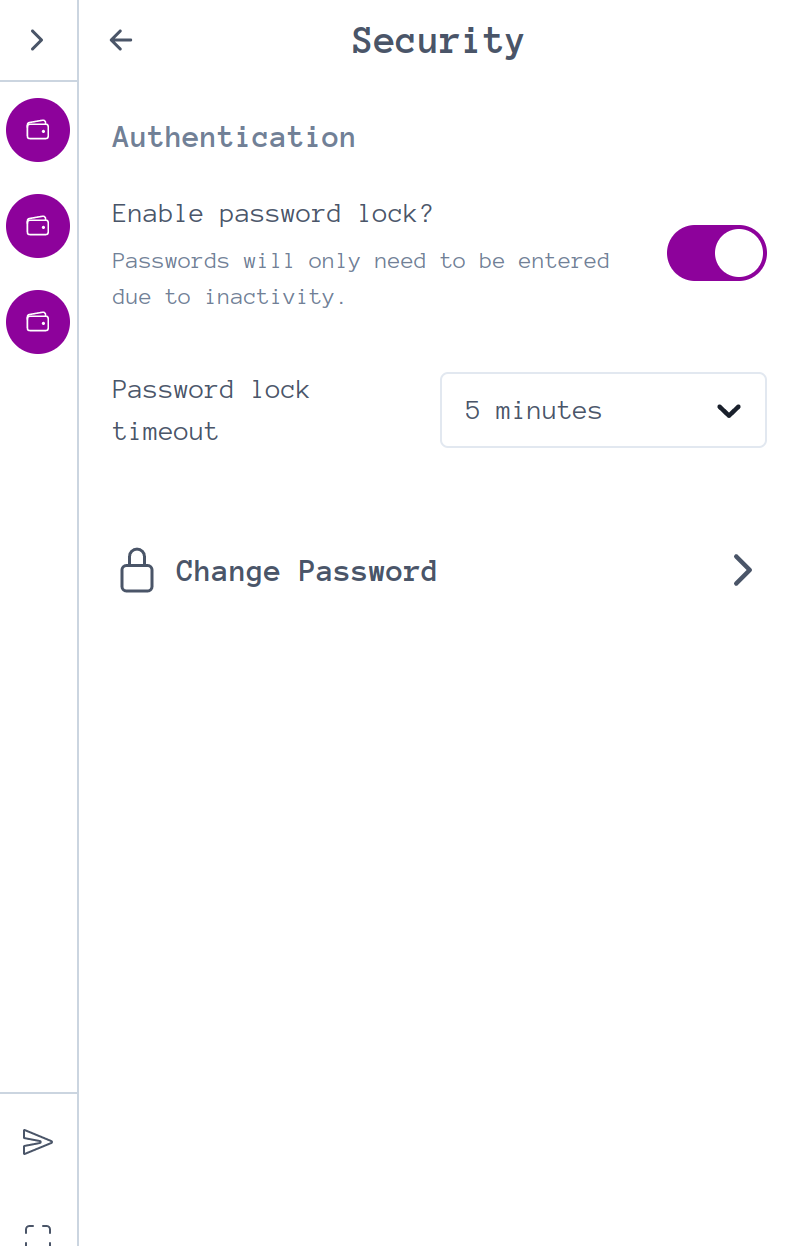Enable password lock